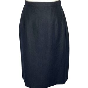 Vintage Briggs Wool Skirt Black A-Line Midi Size 14 Academia Capsule Preppy